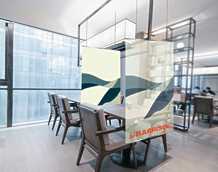 Cloison acoustique imprimée suspendue Microsorber by Barrisol